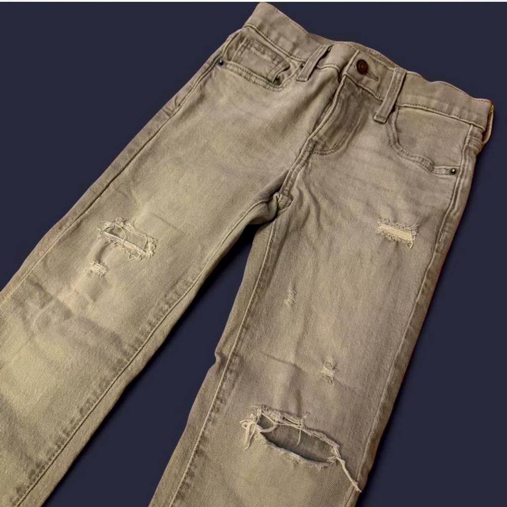 Boys Distressed Light Gray Jeans